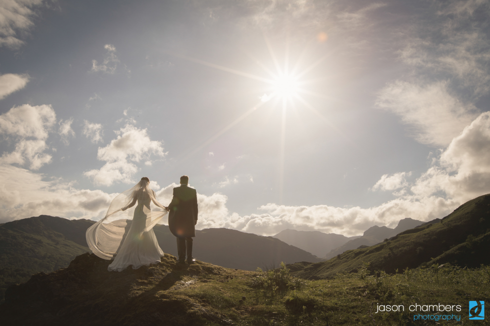 Bride and Groom dramatic wedding photographs
