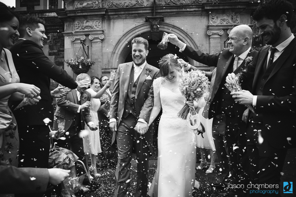 Confetti photograph captured at the Langdale Chase Hotel