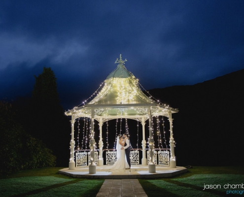 Fairy Lights on the wedding gazebo