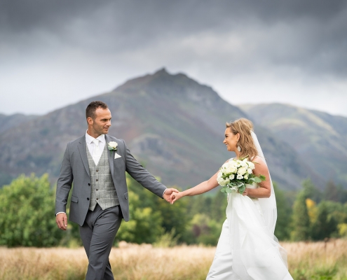 Bride and Groom, wedding in Grasmere