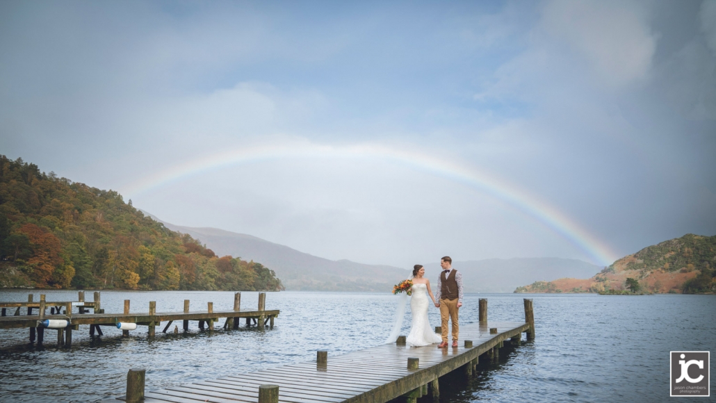 Rainbow wedding photographs in the Lake District