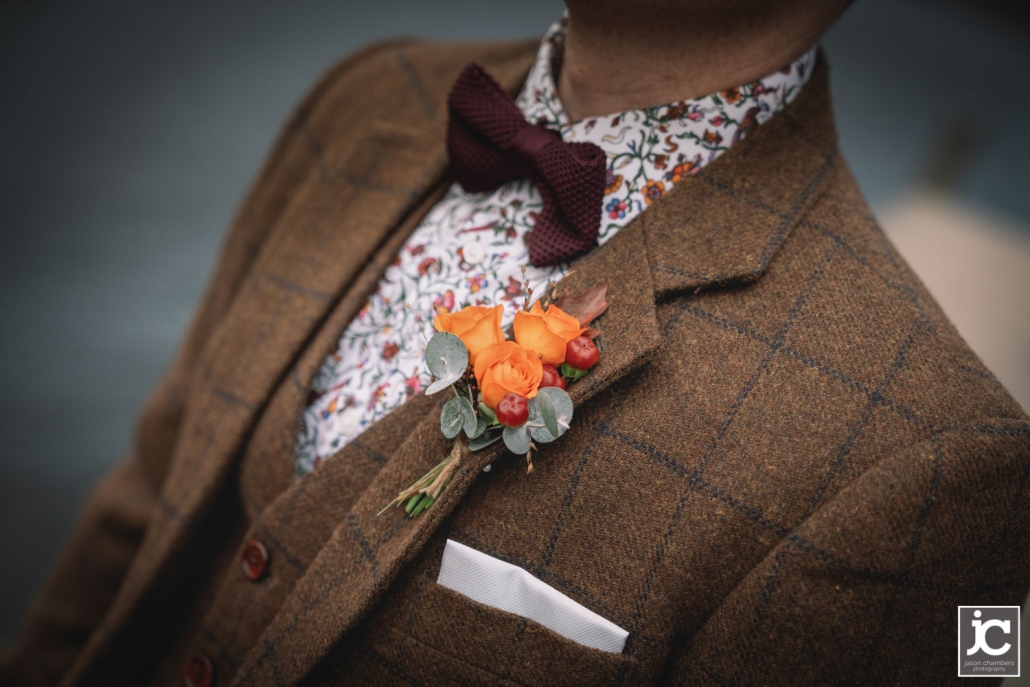 Wedding flowers for the groom