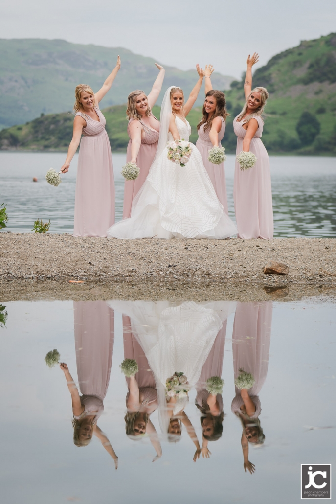 inn-on-the-lake-wedding-slideshow0044 Bride and bridesmaids at the reflection pool