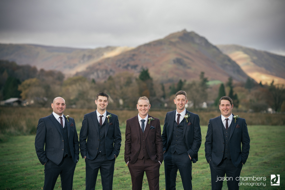 Groom and groomsmen amongst the Lake District