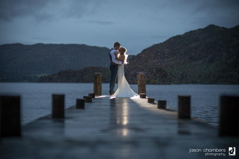 The Inn on the Lake Jetty during rain